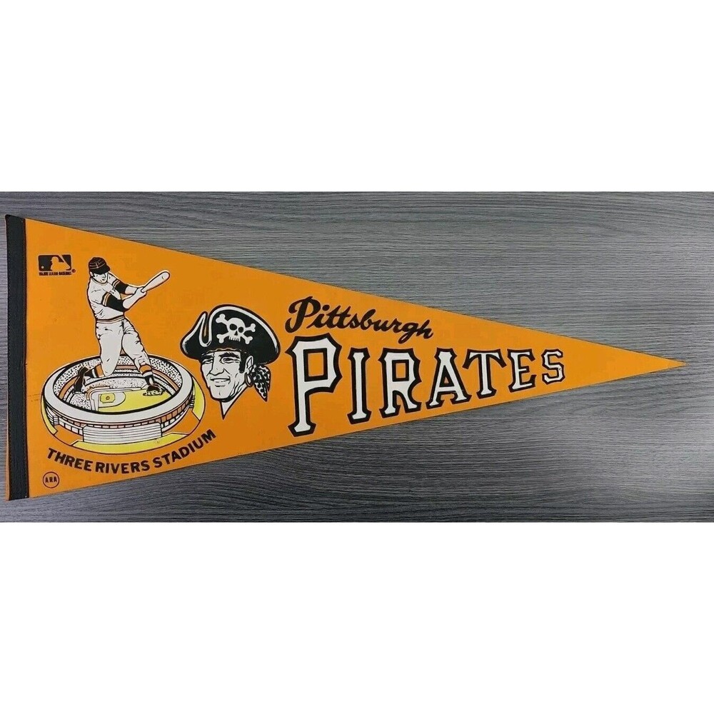 70's Vintage Pittsburgh Pirates MLB Pennant Three Rivers Stadium (12" x 29.5")